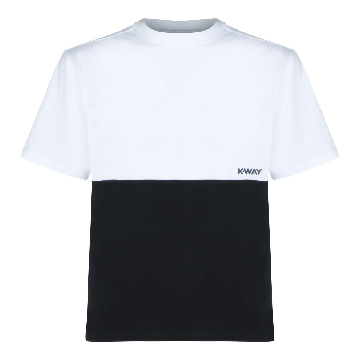 WHITE AND BLACK COTTON T-SHIRT
