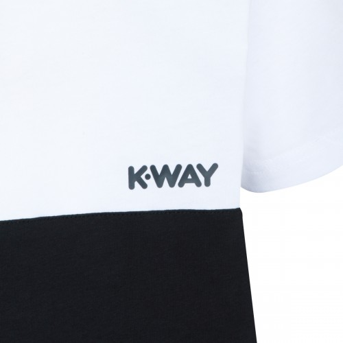 WHITE AND BLACK COTTON T-SHIRT