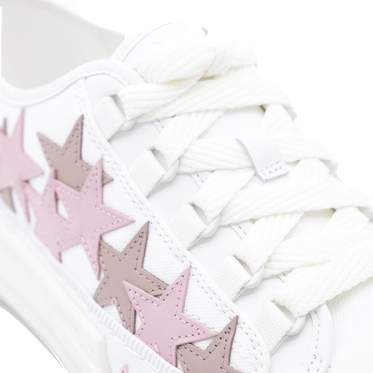 WHITE AND PINK LEATHER STARS COURT...
