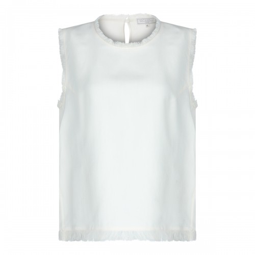 BUTTER VISCOSE AND LINEN BLEND TOP