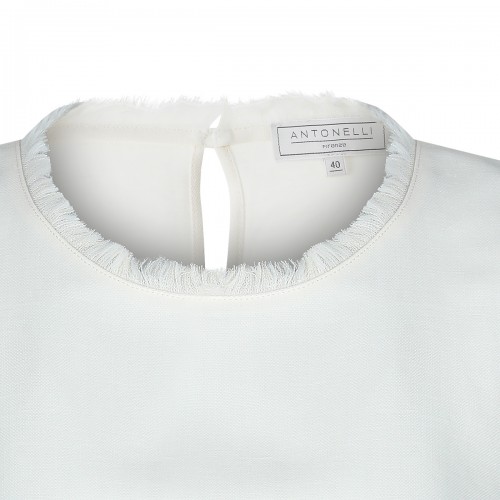 BUTTER VISCOSE AND LINEN BLEND TOP