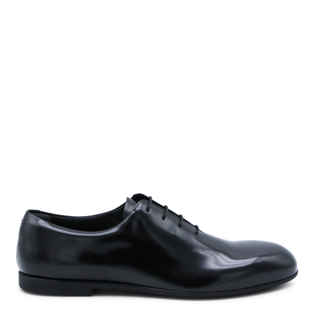 BLACK LEATHER LACE UP SHOES