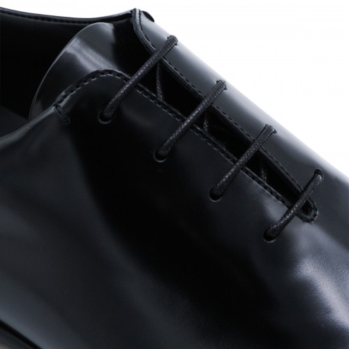 BLACK LEATHER LACE UP SHOES