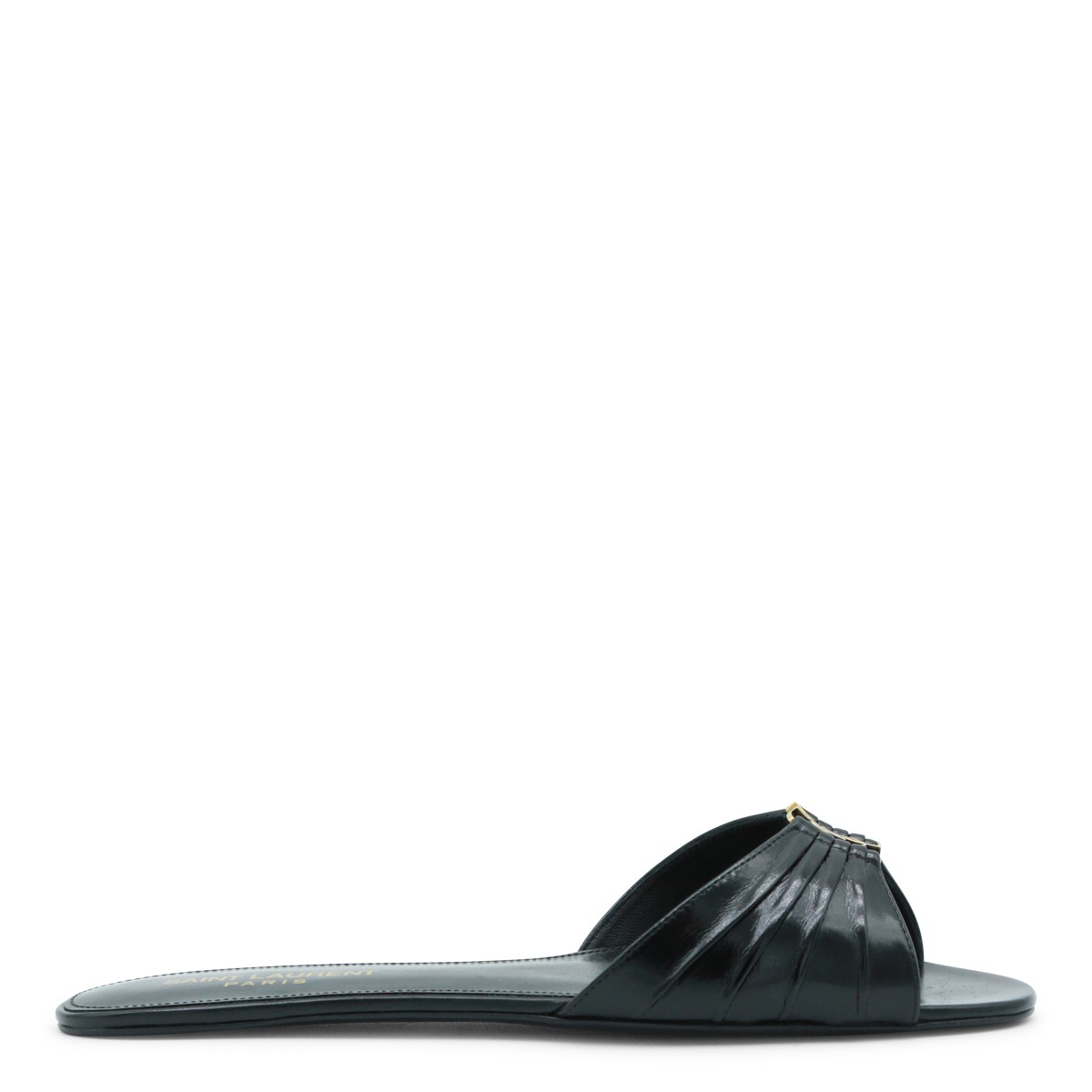 BLACK LEATHER FLATS