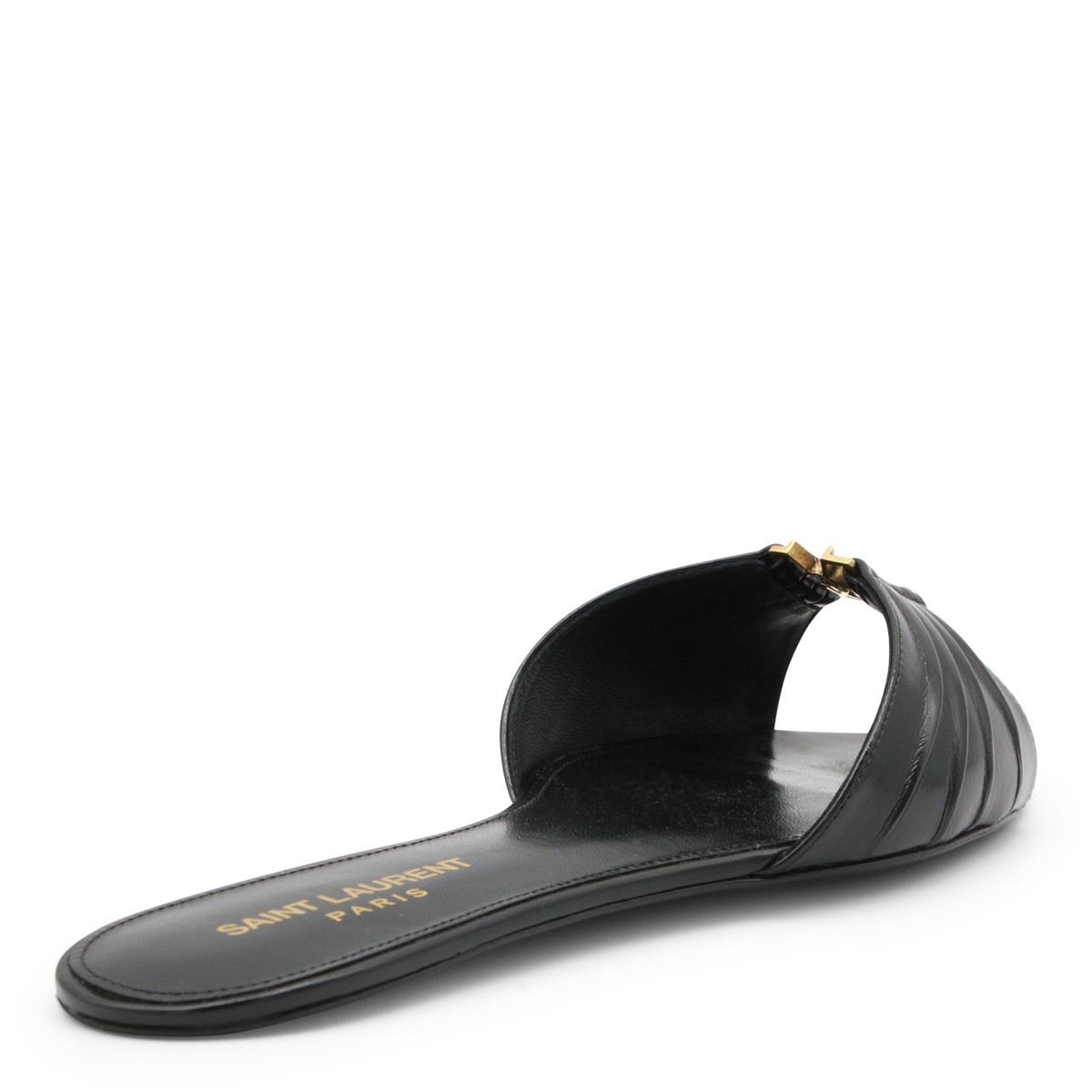 BLACK LEATHER FLATS