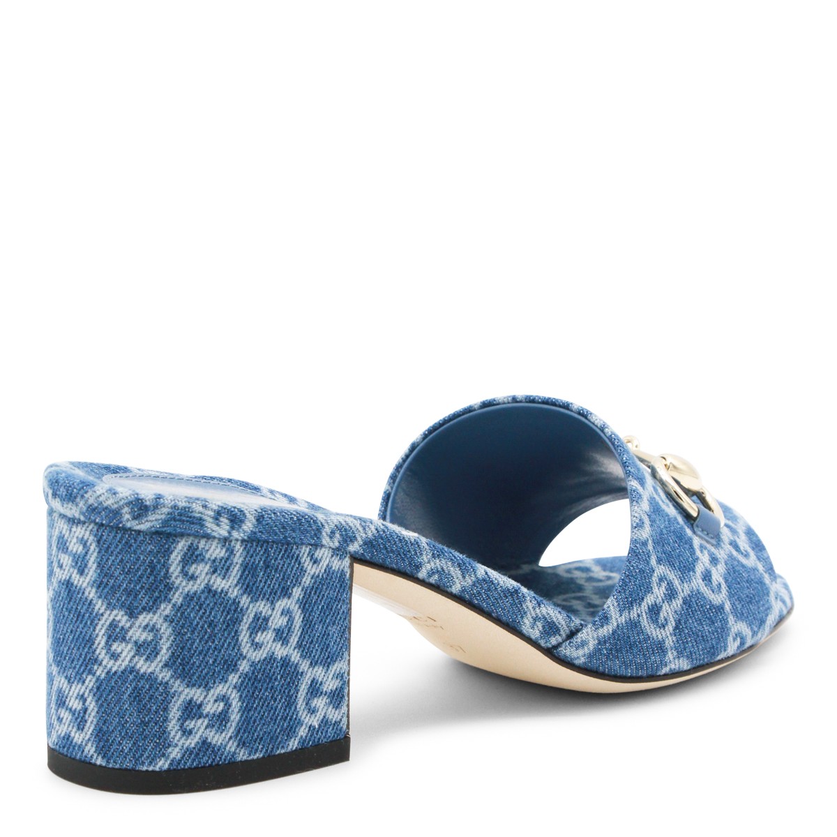 BLUE COTTON DENIM SANDALS