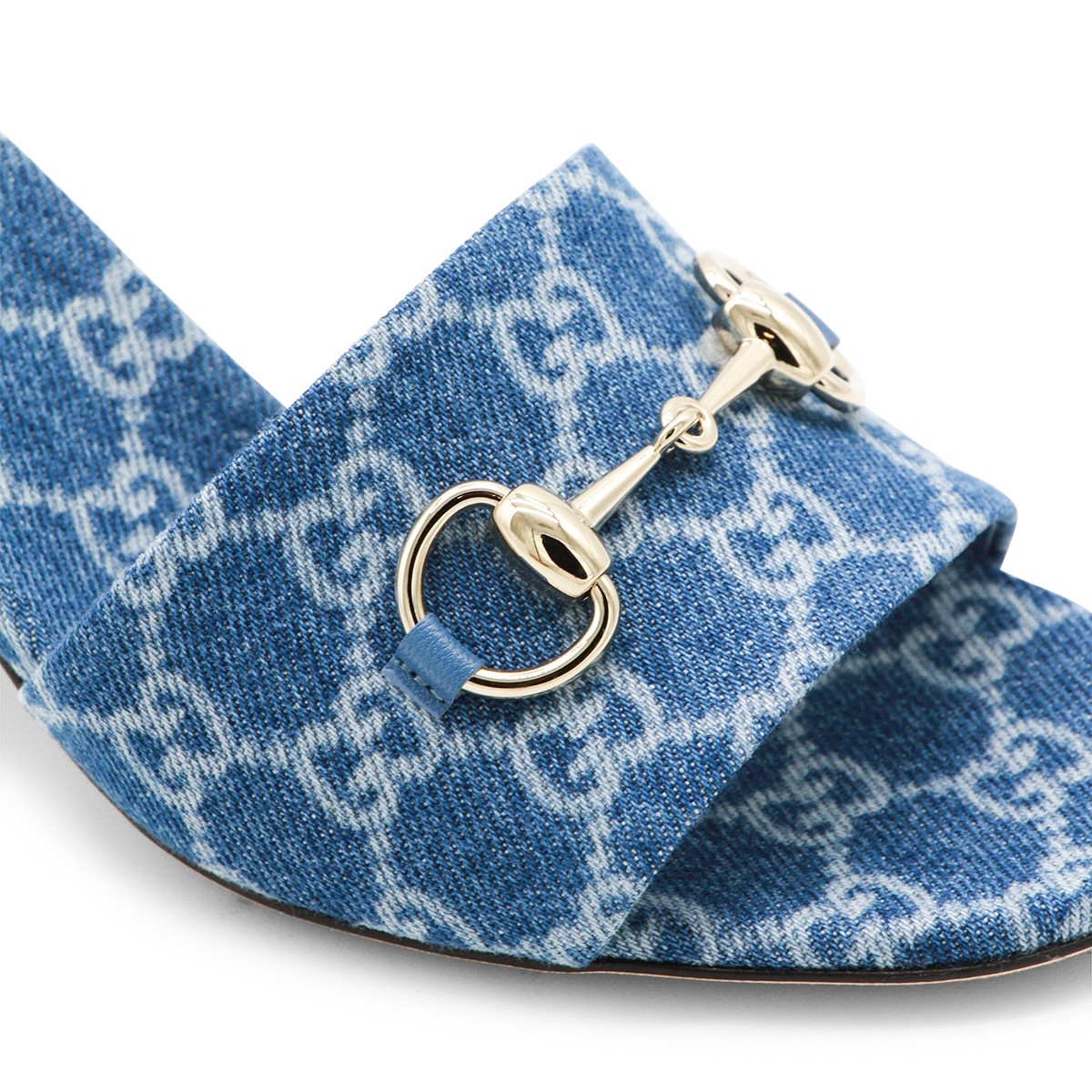 BLUE COTTON DENIM SANDALS