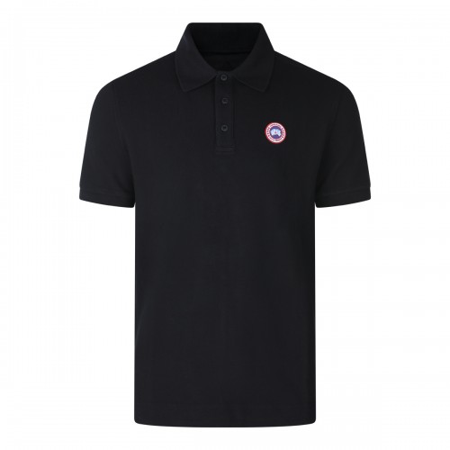 BLACK COTTON POLO SHIRT