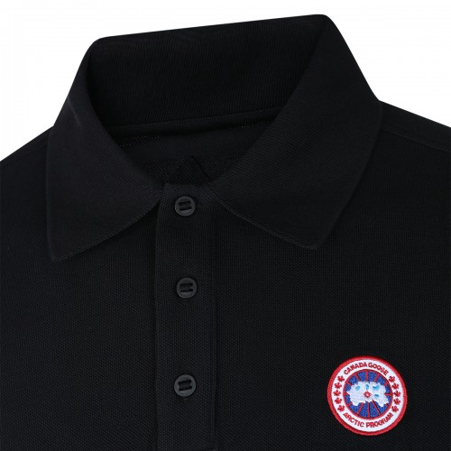 BLACK COTTON POLO SHIRT
