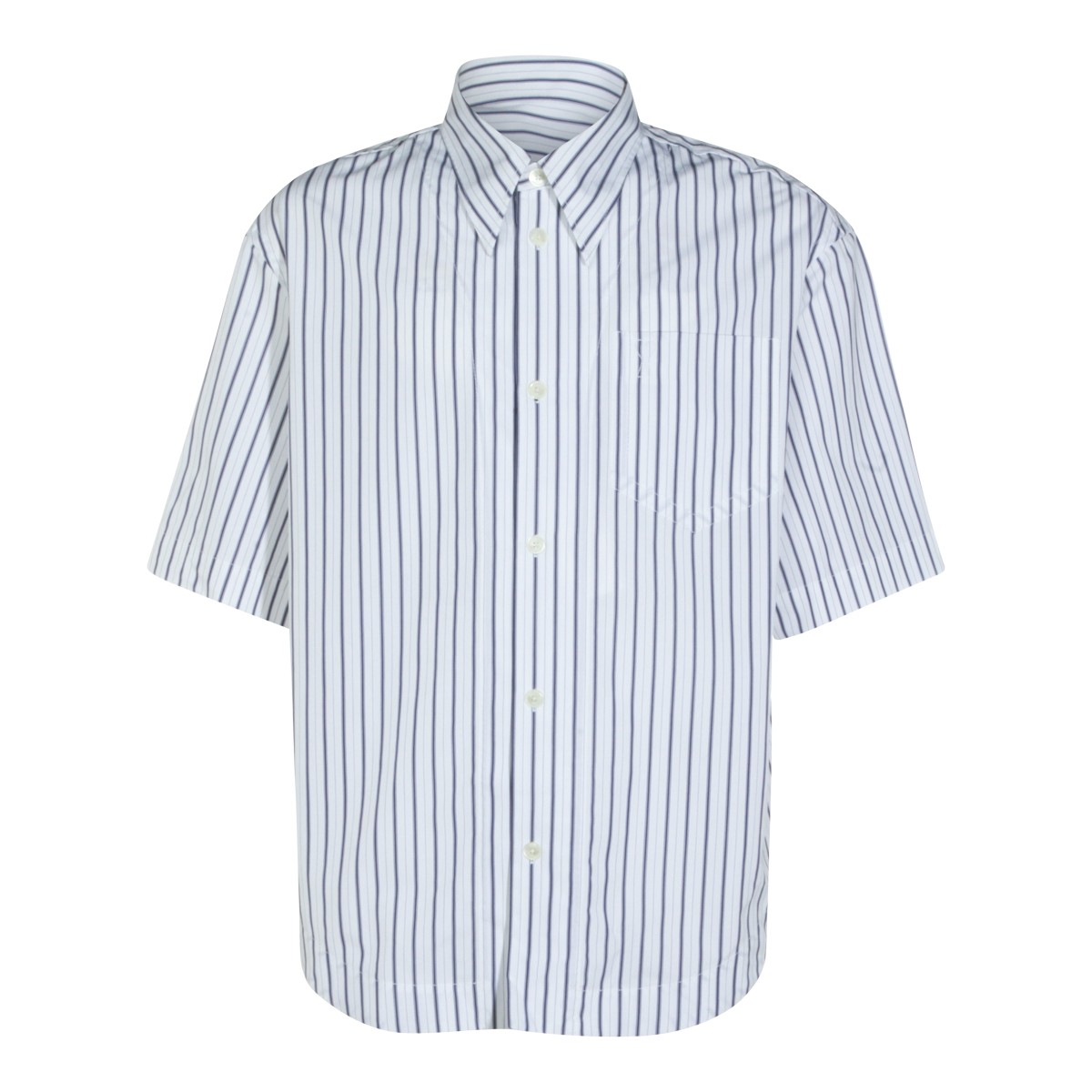 WHITE AND BLUE COTTON SHIRT