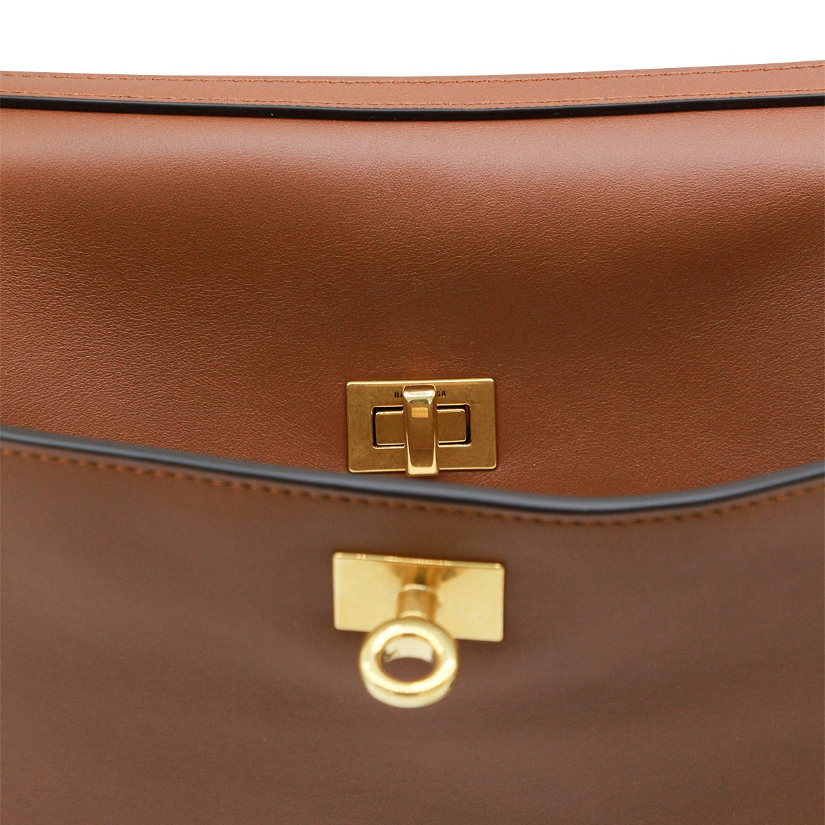 BROWN RODEO M LEATHER TOP HANDLE BAG