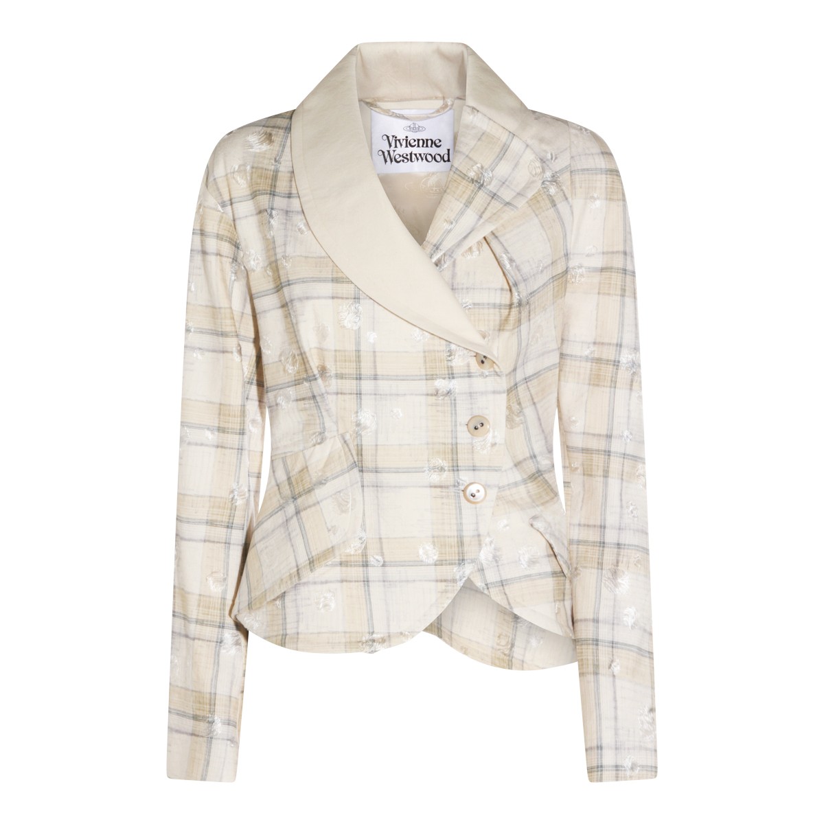 ECRU CHECK BLAZER
