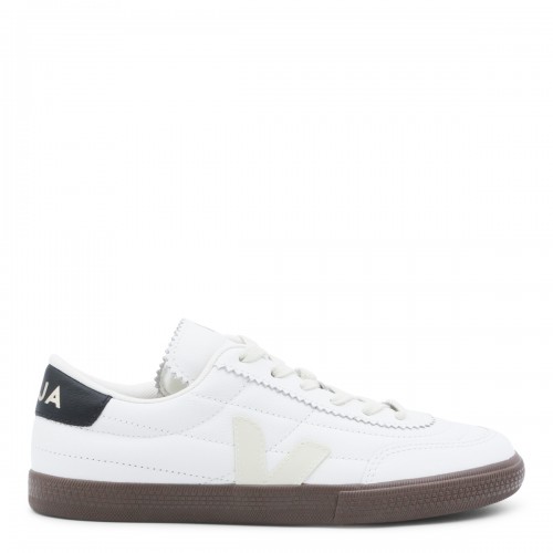 WHITE AND DARK BROWN LEATHER PANENKA SNEAKERS