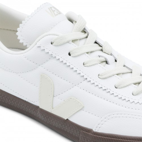 WHITE AND DARK BROWN LEATHER PANENKA SNEAKERS