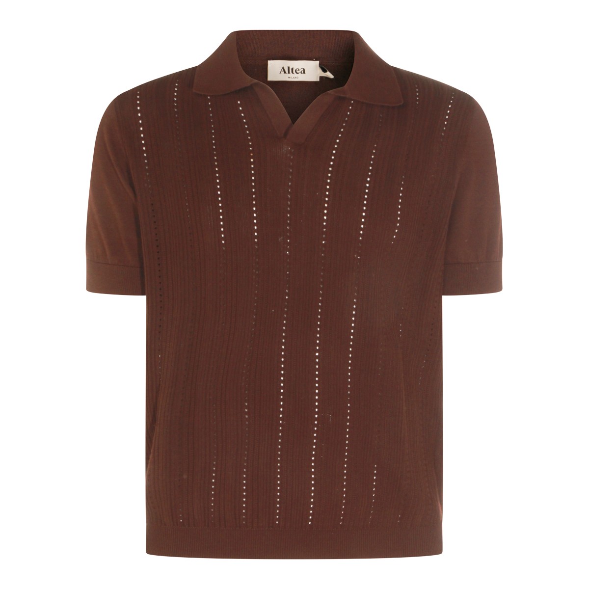 BROWN COTTON POLO SHIRT