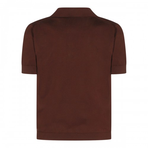 BROWN COTTON POLO SHIRT