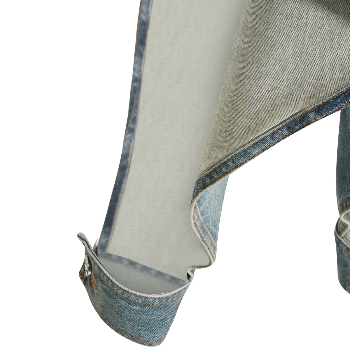 FADED BLUE PANELLED DENIM JEANS