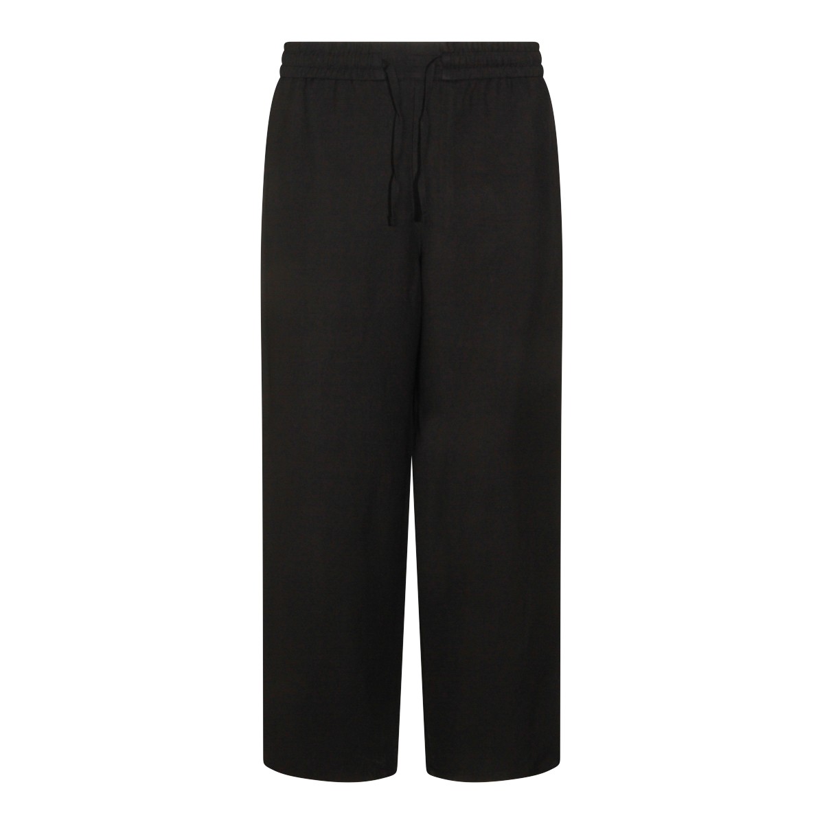 BLACK VISCOSE LINEN BLEND PANT