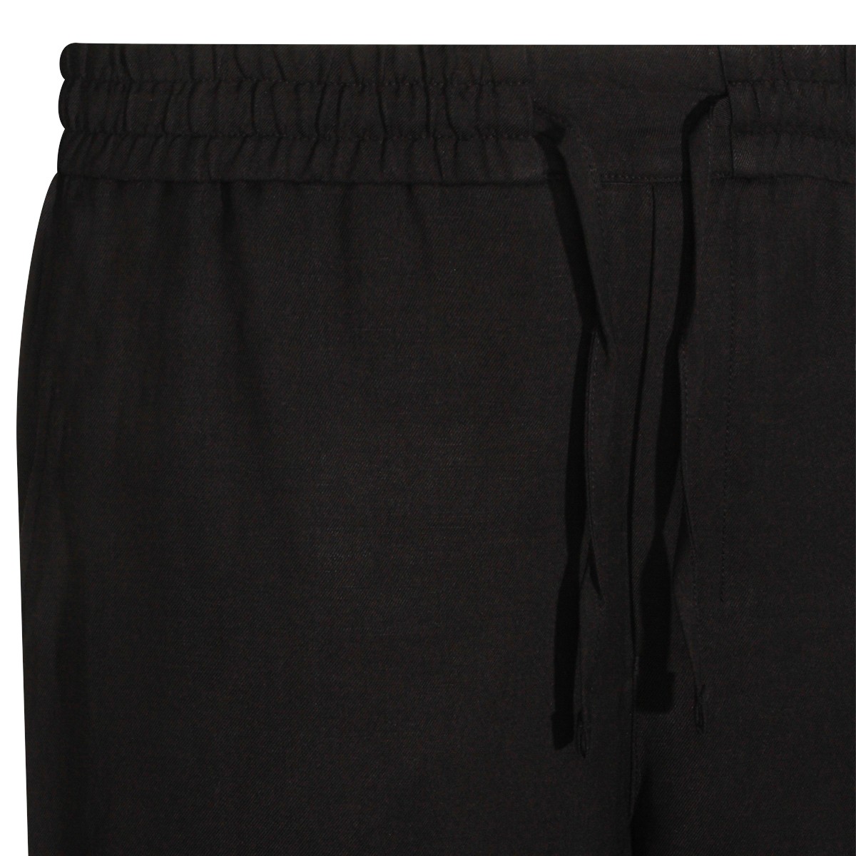 BLACK VISCOSE LINEN BLEND PANT