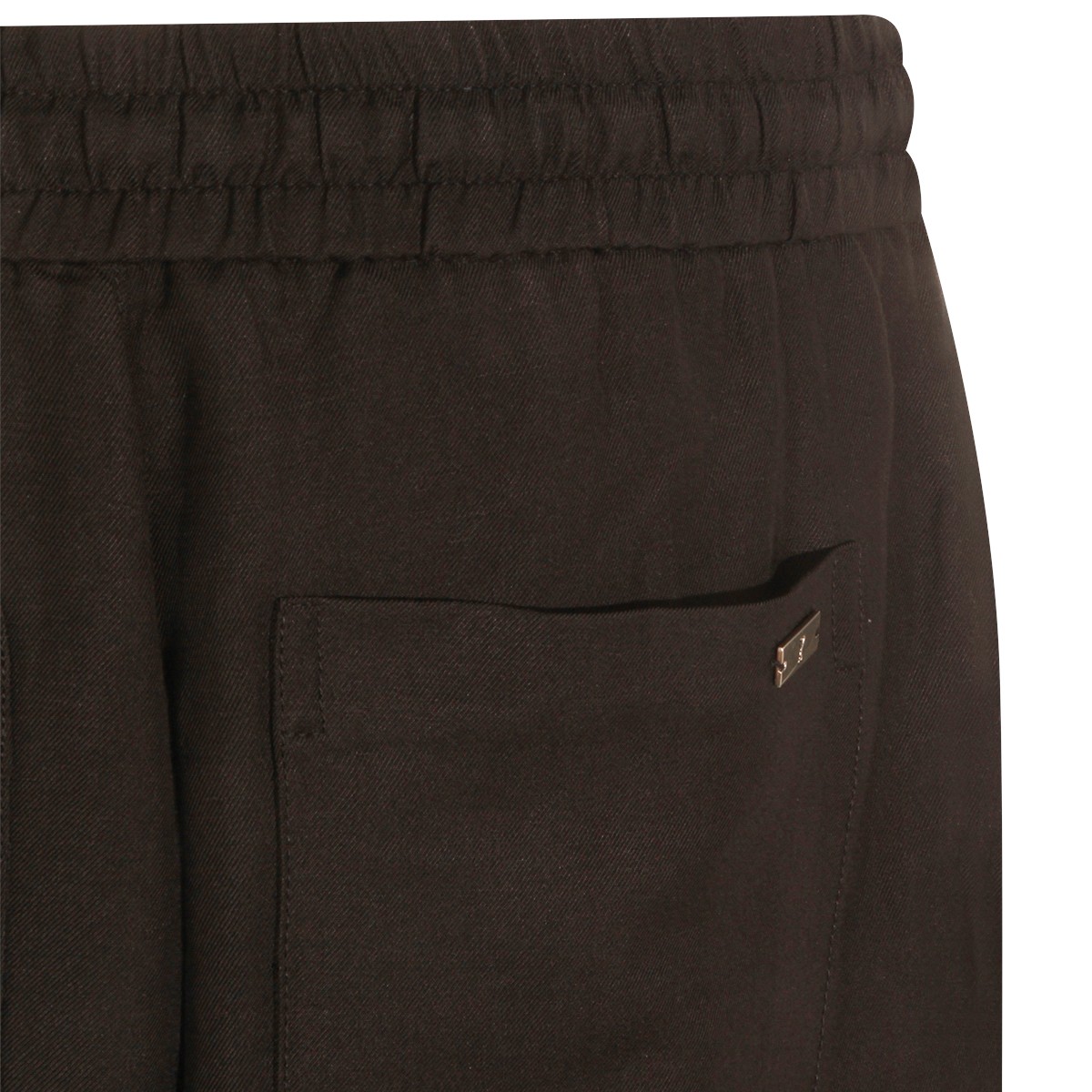 BLACK VISCOSE LINEN BLEND PANT