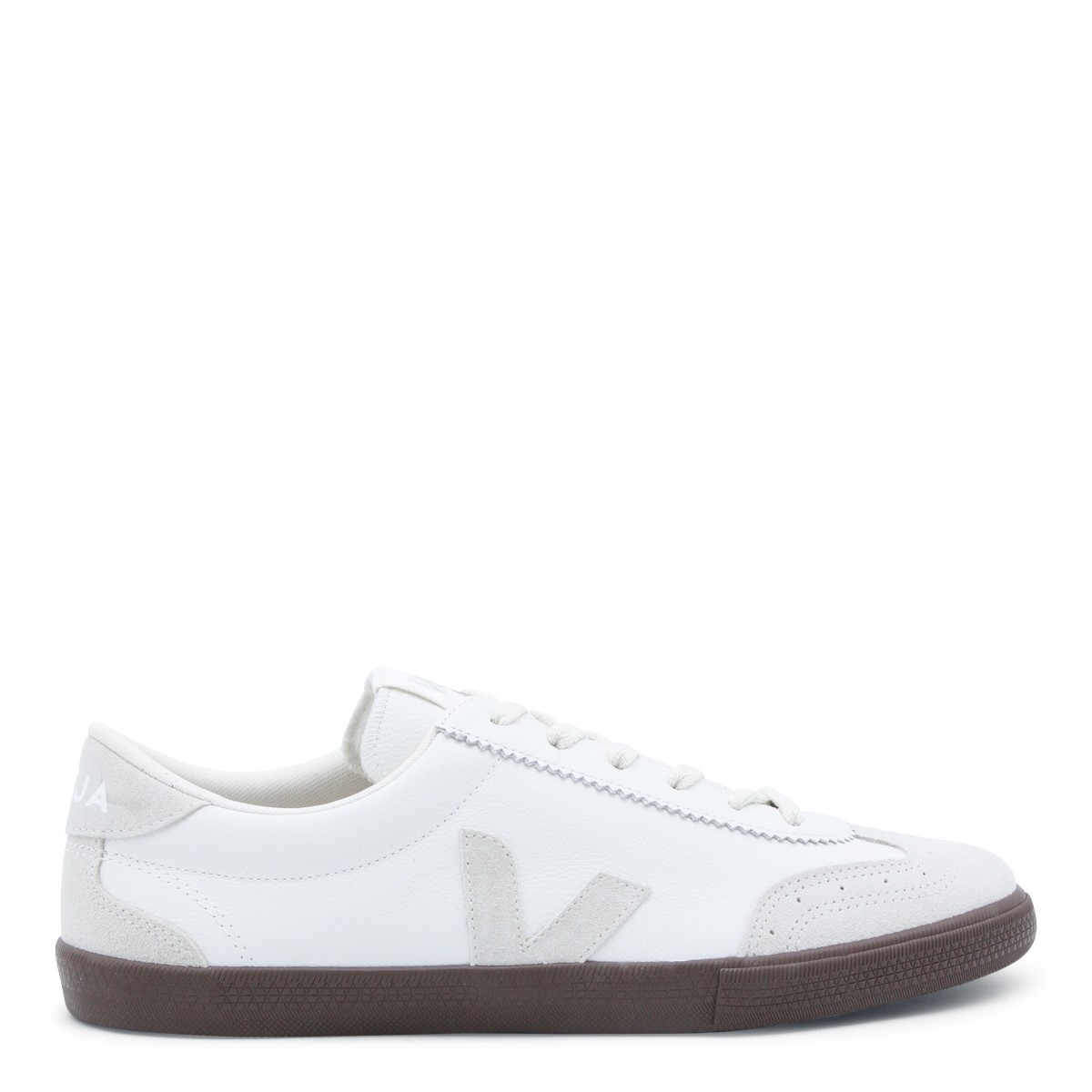 WHITE AND NATURAL VOLLEY SNEAKERS