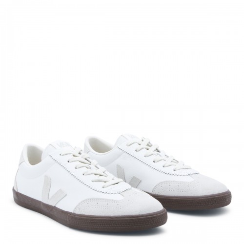 WHITE AND NATURAL VOLLEY SNEAKERS