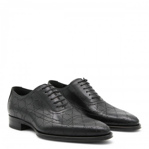BLACK LEATHER LACE UP SHOES