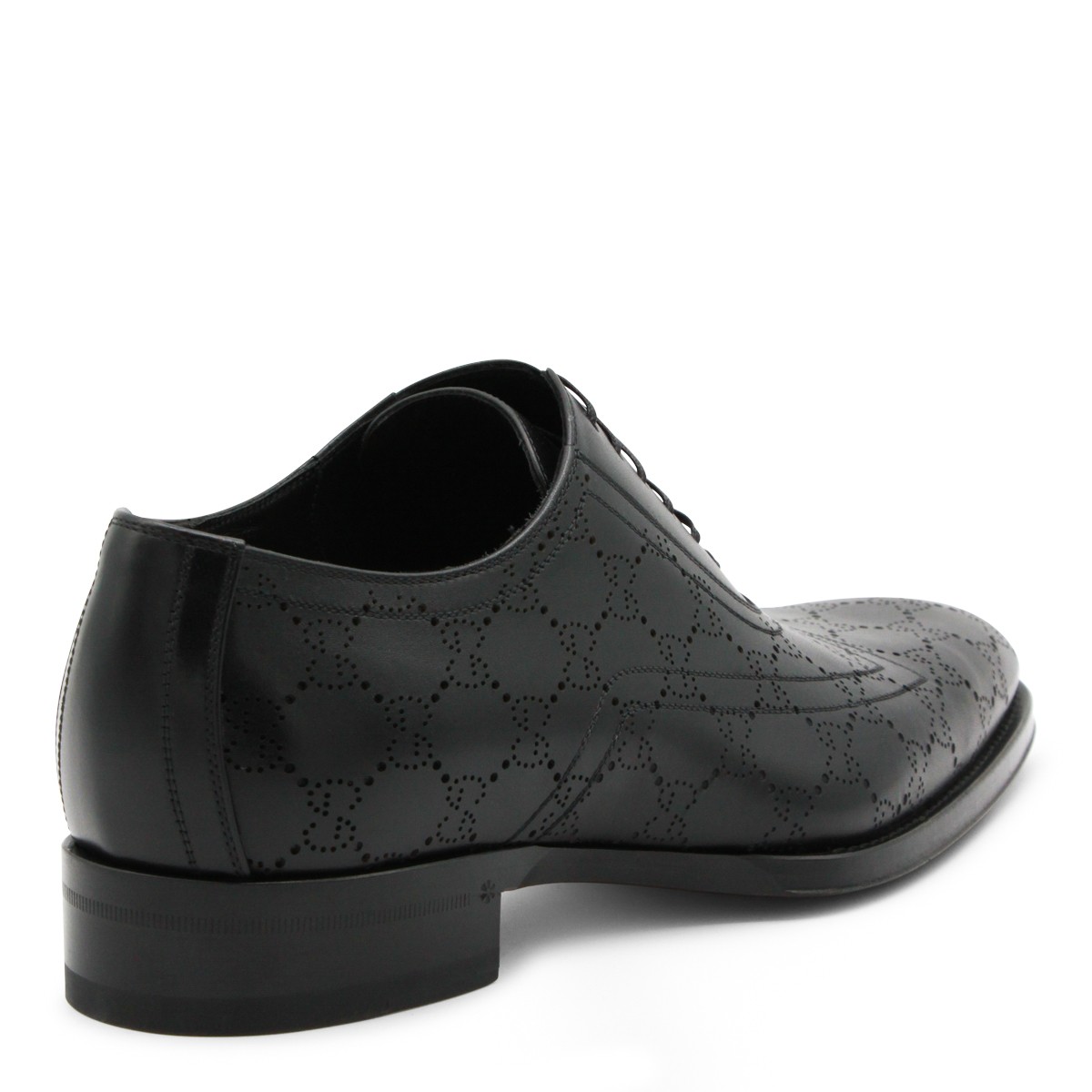 BLACK LEATHER LACE UP SHOES