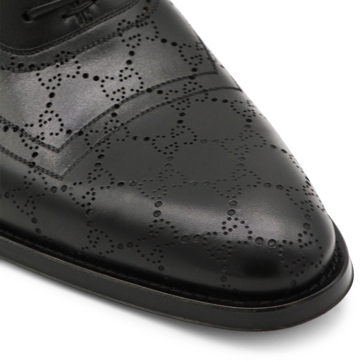 BLACK LEATHER LACE UP SHOES