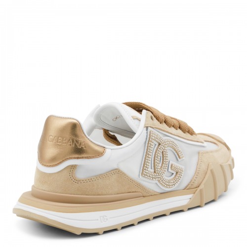 WHITE AND BEIGE SNEAKERS