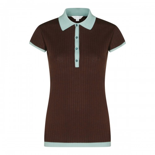 BROWN AND LIGHT BLUE COTTON...