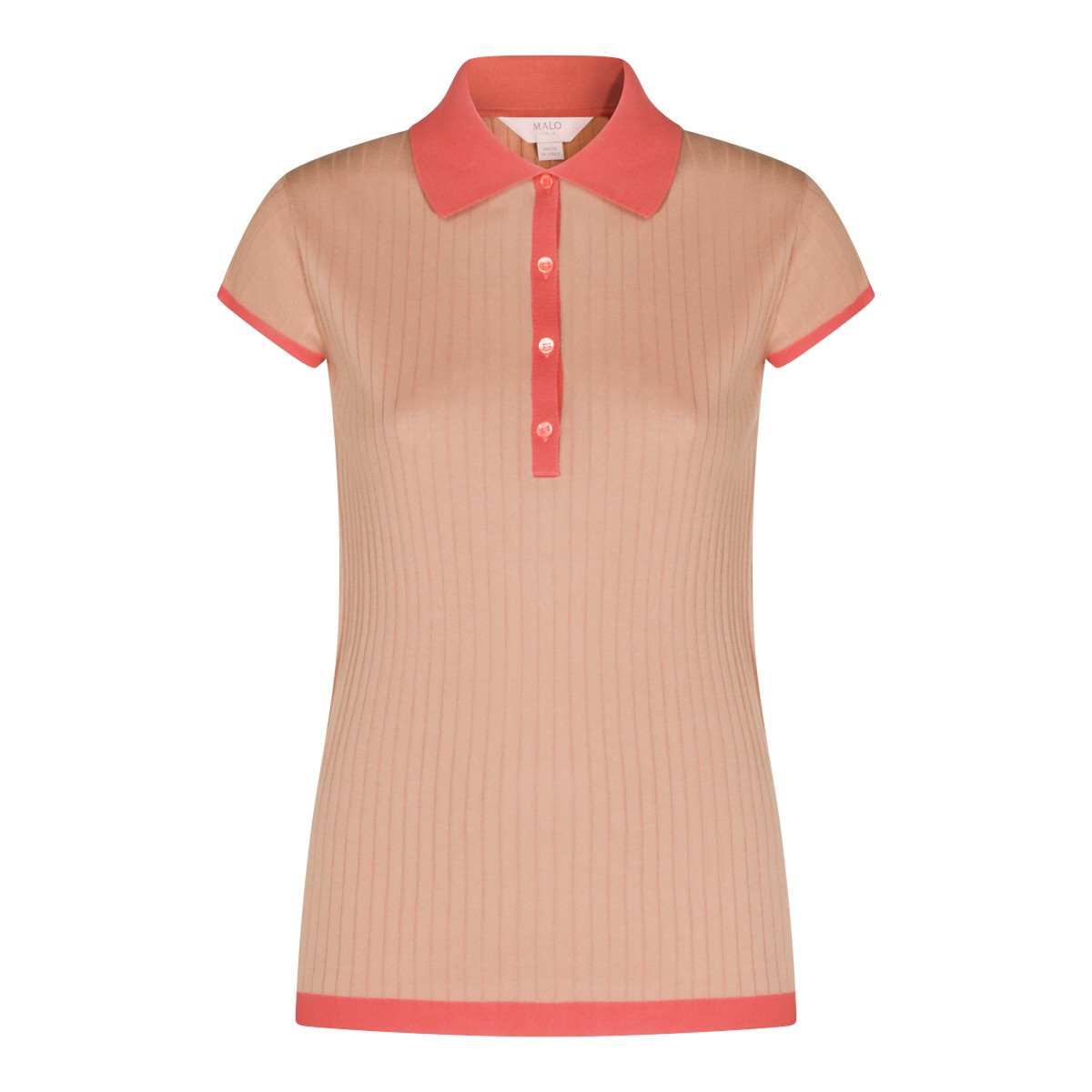 NUDE AND PINK COTTON POLO SHIRT