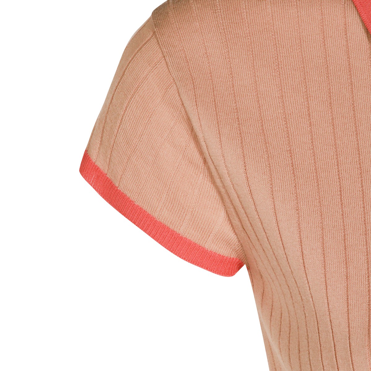 NUDE AND PINK COTTON POLO SHIRT