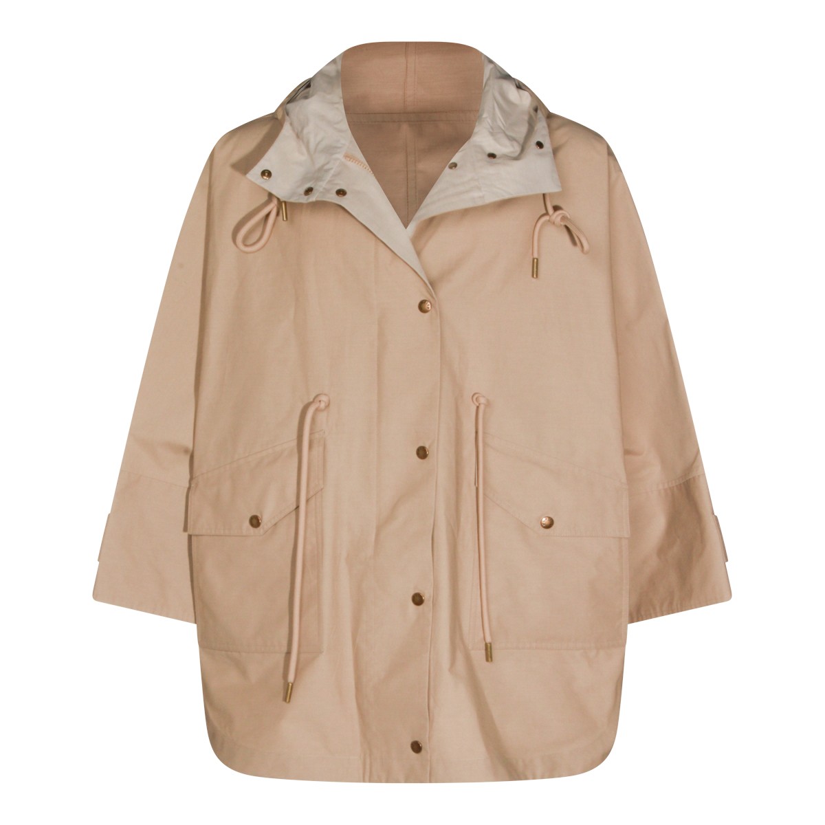 BEIGE COTTON BRUNNERA CAPE