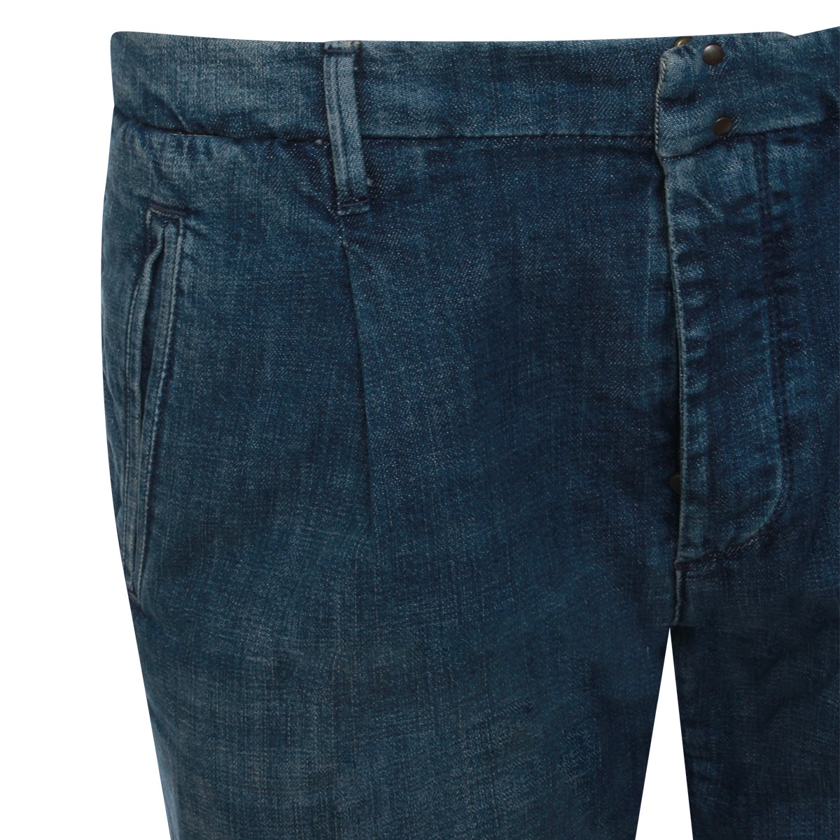 MID BLUE COTTON JEANS