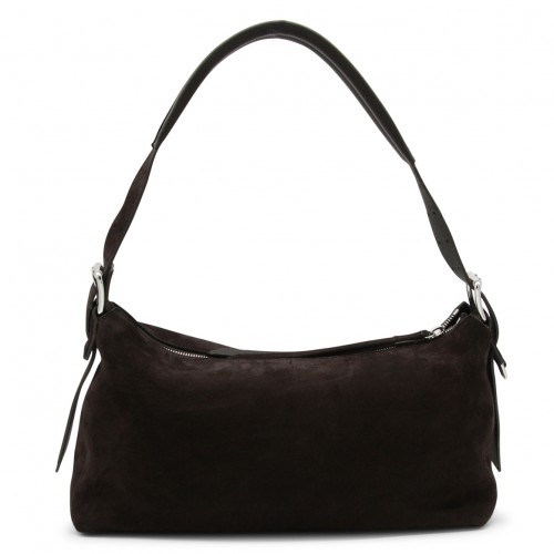 DARK BROWN LEATHER BAGUETTE SHOULDER BAG