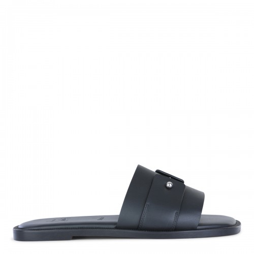 BLACK LEATHER CHAMBELIMULY FLATS