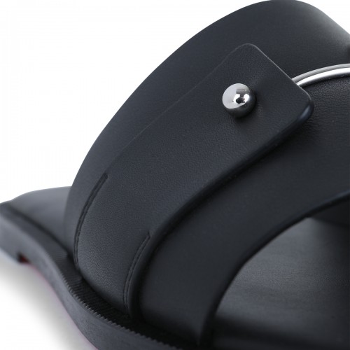 BLACK LEATHER CHAMBELIMULY FLATS