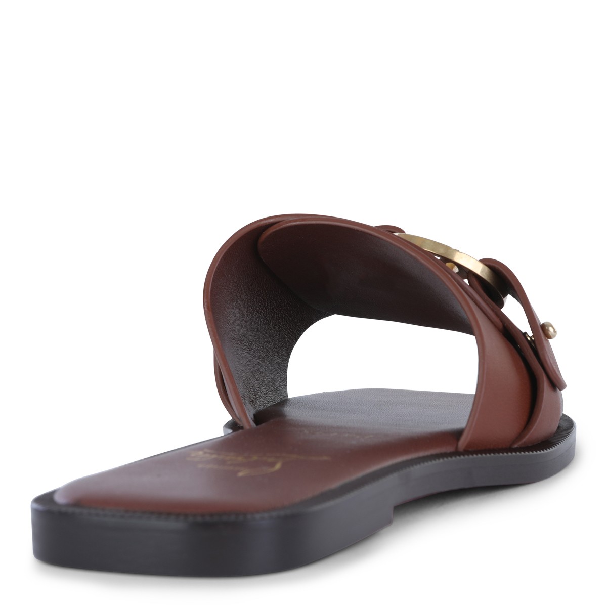 BROWN LEATHER HER IN ROMA FLATS