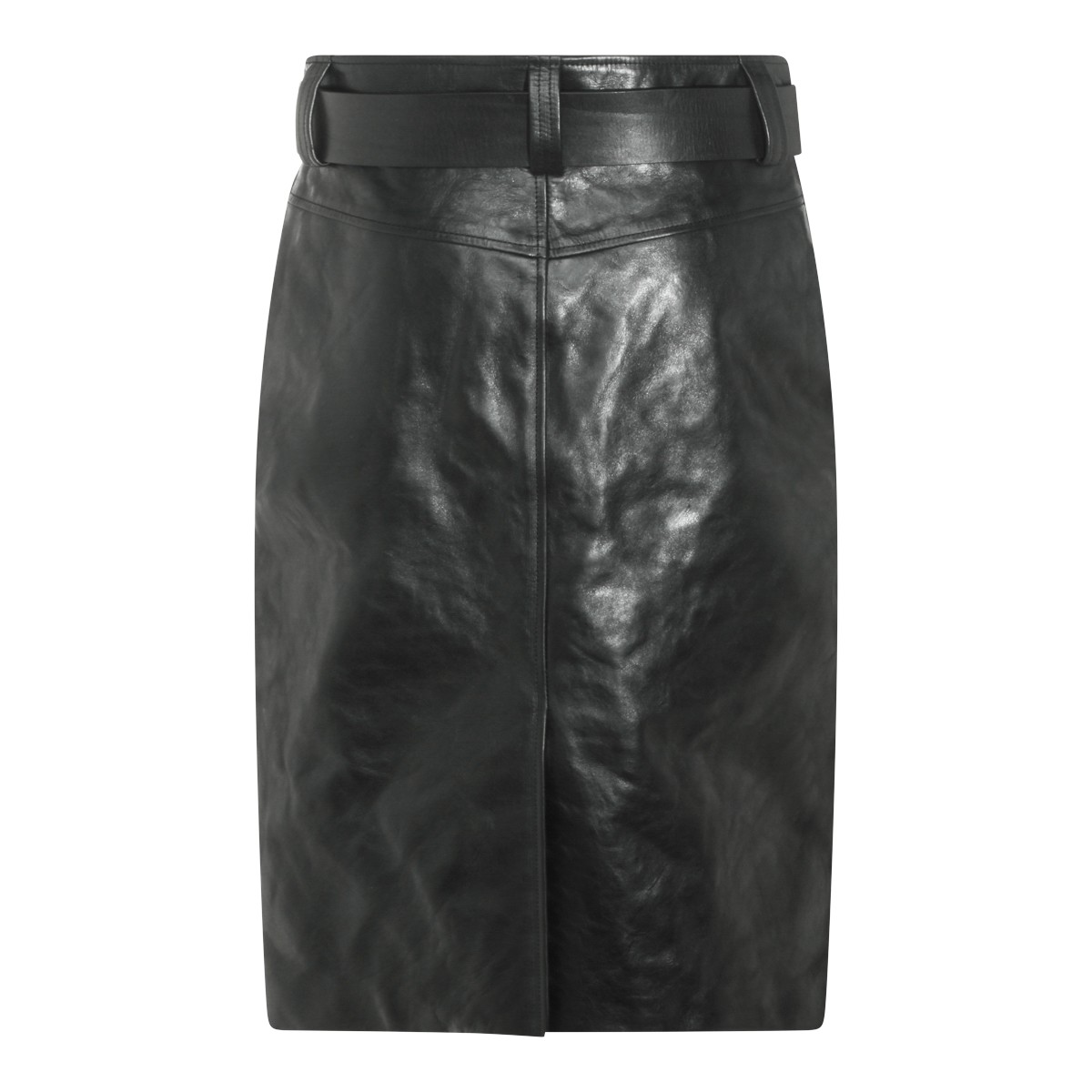 BLACK LEATHER SKIRT