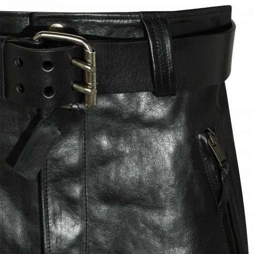 BLACK LEATHER SKIRT