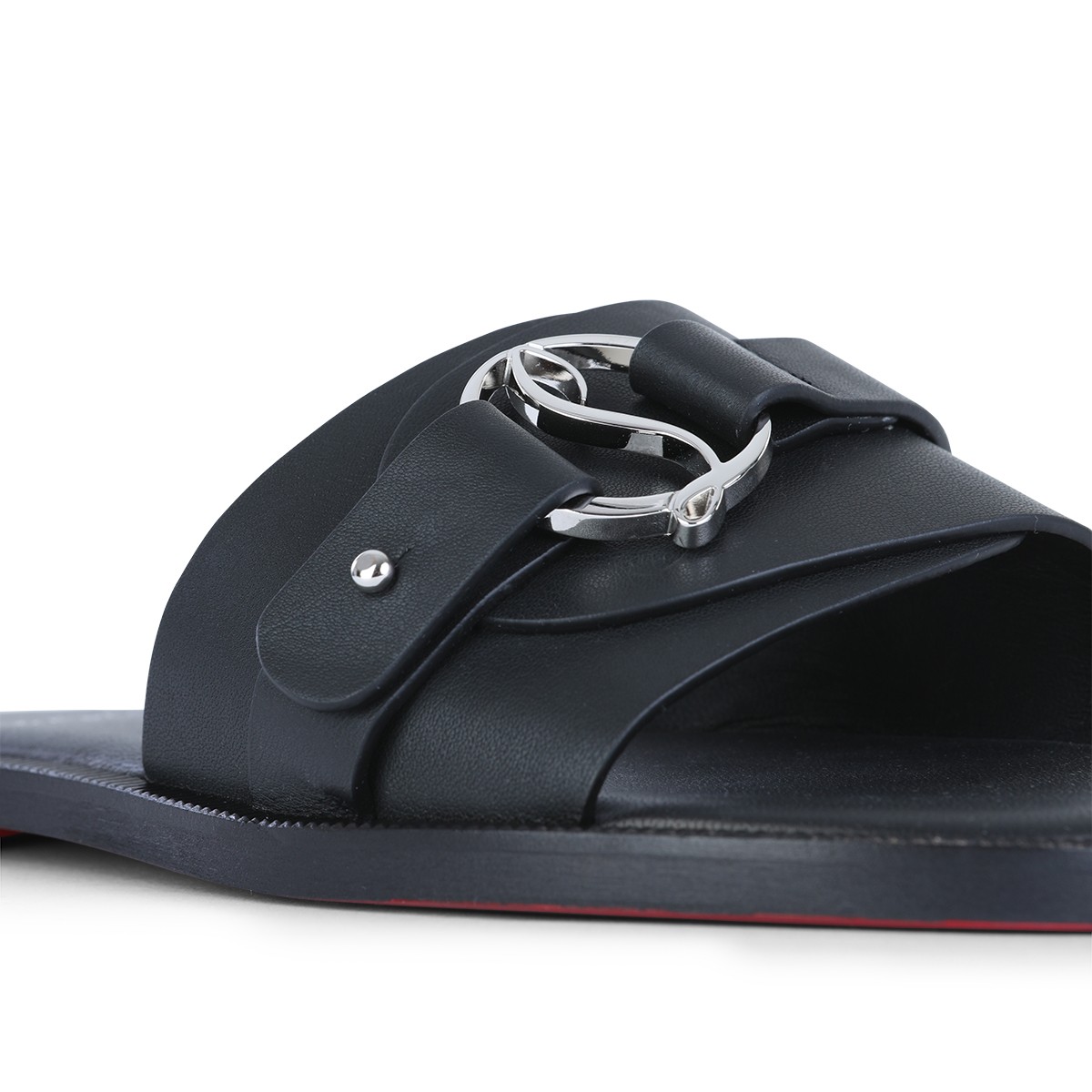 BLACK LEATHER HER IN ROMA FLATS