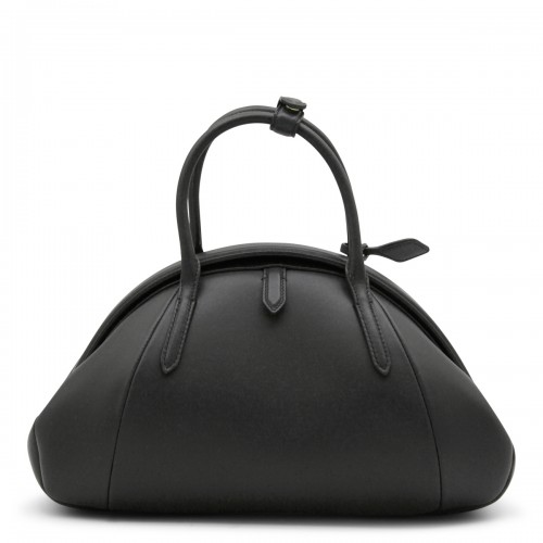 BLACK LEATHER PURSE TOP HANDLE BAG