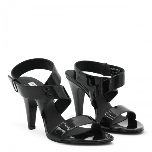 BLACK LEATHER SANDALS