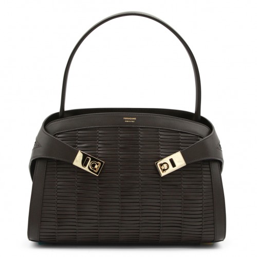 BROWN LEATHER HUG SHOULDER...