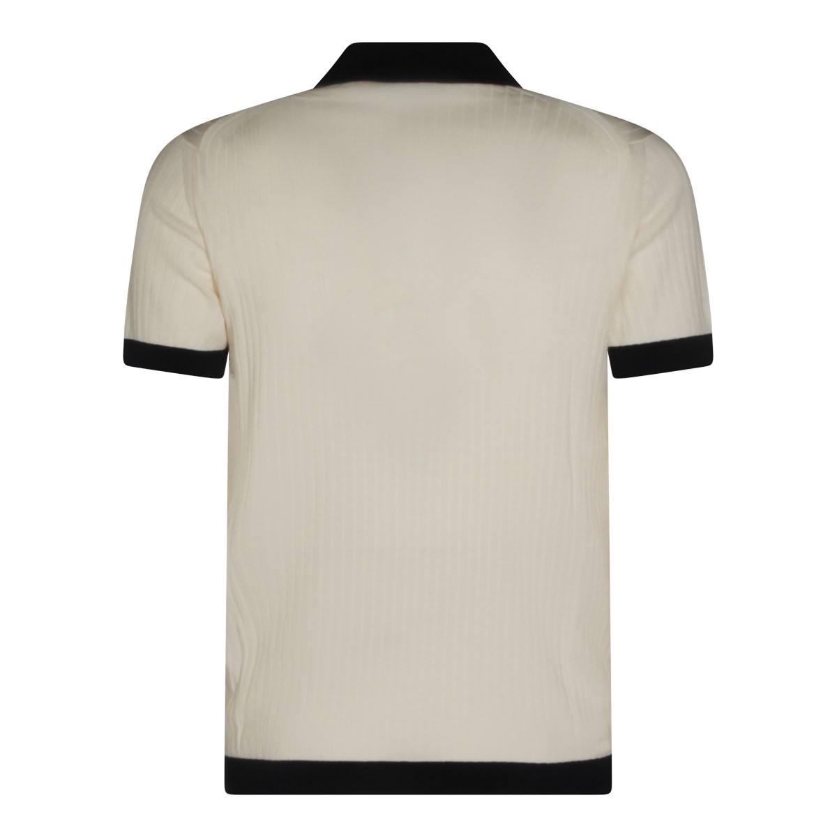 WHITE AND BLACK COTTON POLO SHIRT