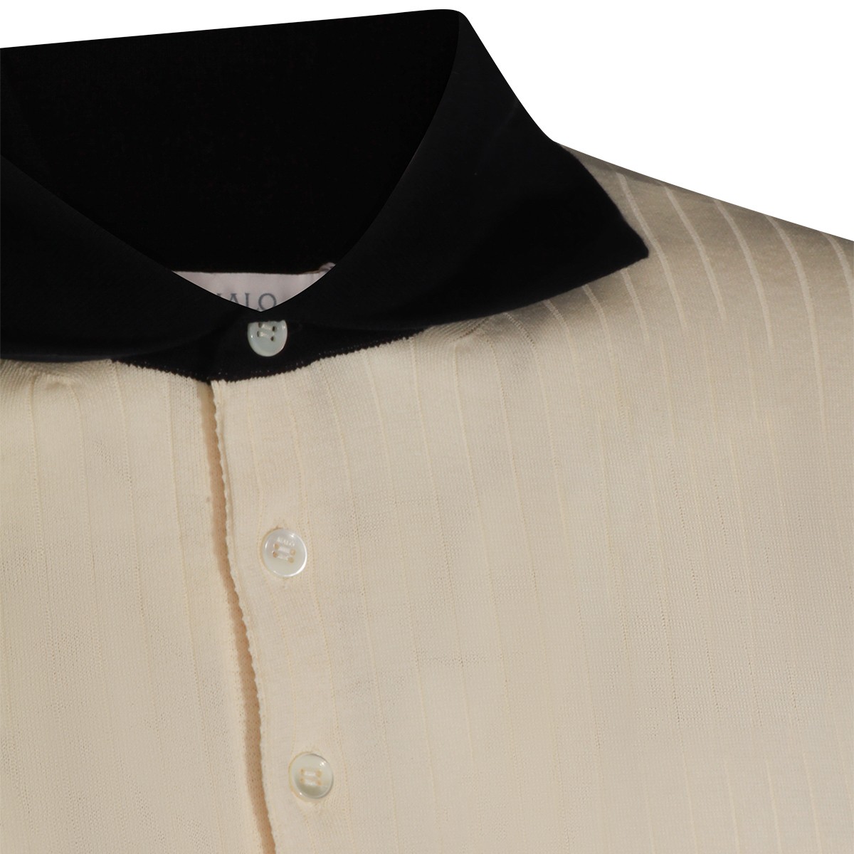 WHITE AND BLACK COTTON POLO SHIRT