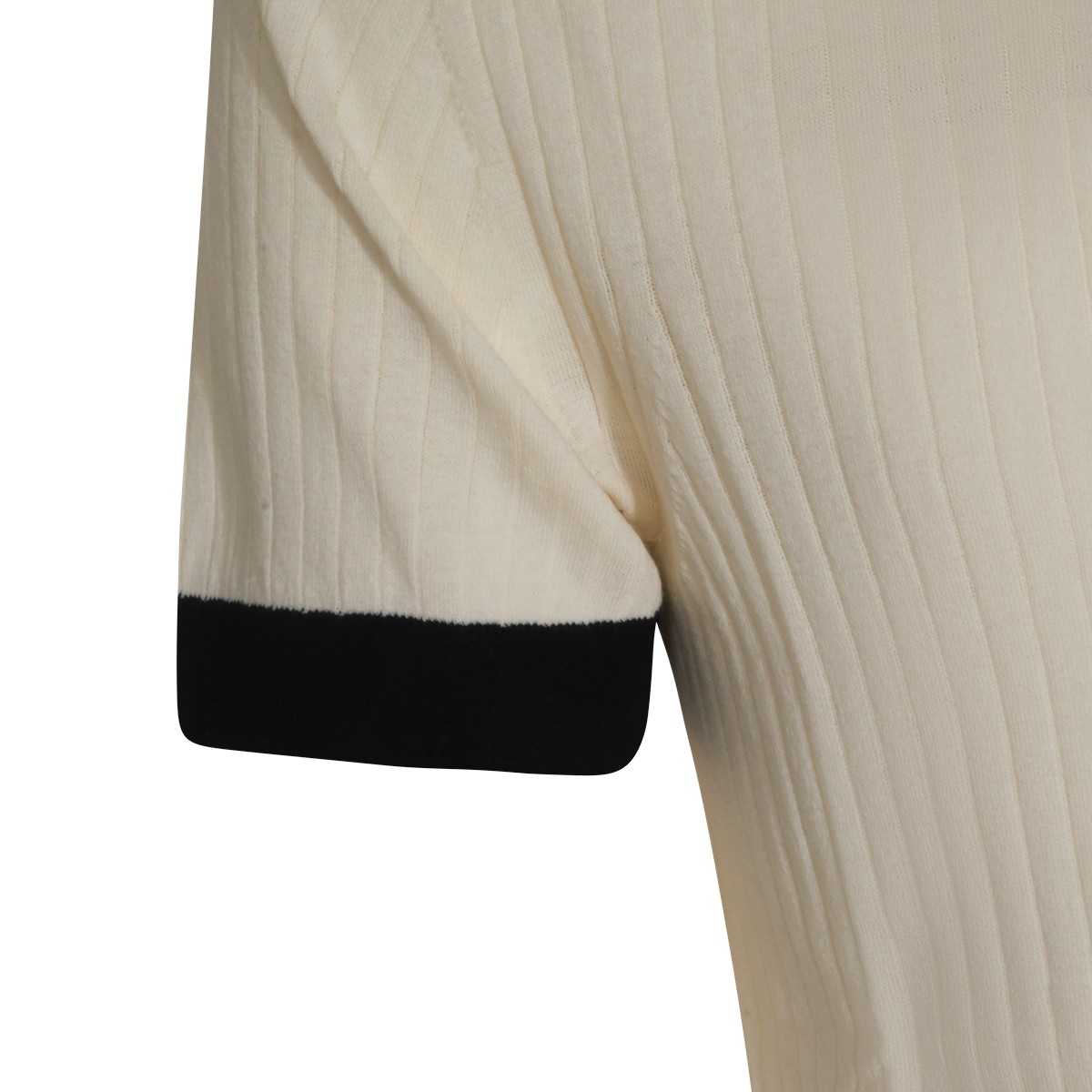 WHITE AND BLACK COTTON POLO SHIRT