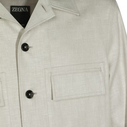 SAND LINEN CASUAL JACKET