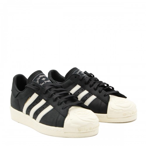 BLACK AND WHITE LEATHER SUPERSTAR SNEAKERS